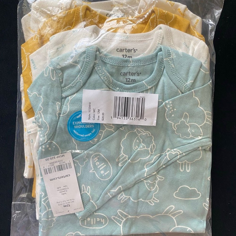 Carter's 4-Pack Sheep Original Bodysuits - Picture 3 of 8
